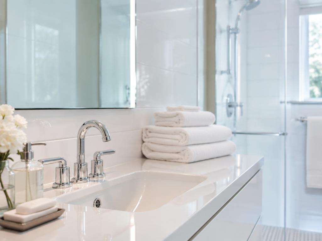 Sparkling clean bathroom details
